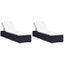 liggestole med hynder 2 stk. polyrattan sort