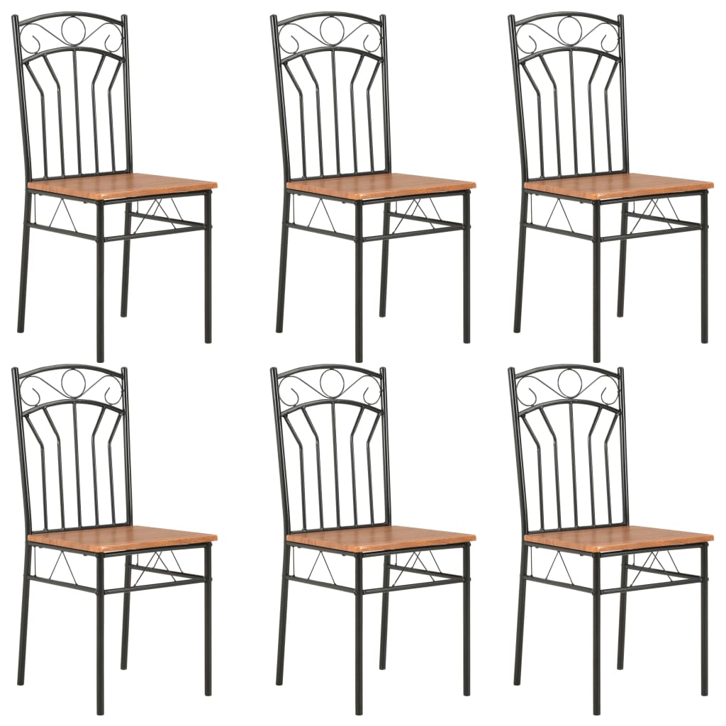 spisebordsstole 6 stk. MDF brun