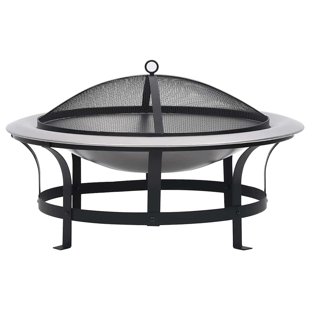 bålfad med grill rustfrit stål 76 cm
