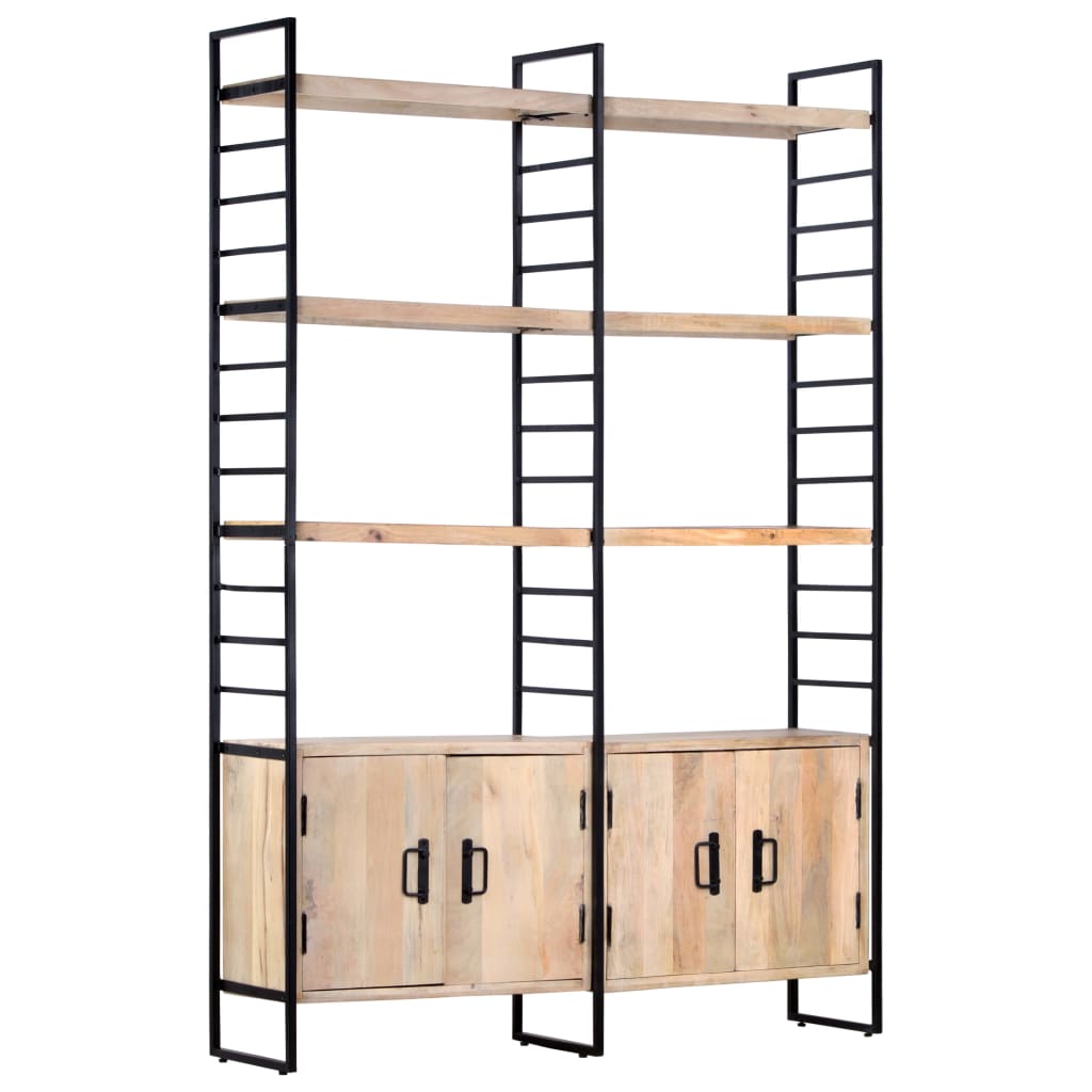 Bogreol I 4 Niveauer 124x30x180 Cm Massivt Genbrugstræ - Massivt mangotræ