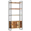 bogreol i 4 niveauer 80x30x180 cm massivt genbrugstræ