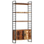 bogreol i 4 niveauer 80x30x180 cm massivt genbrugstræ