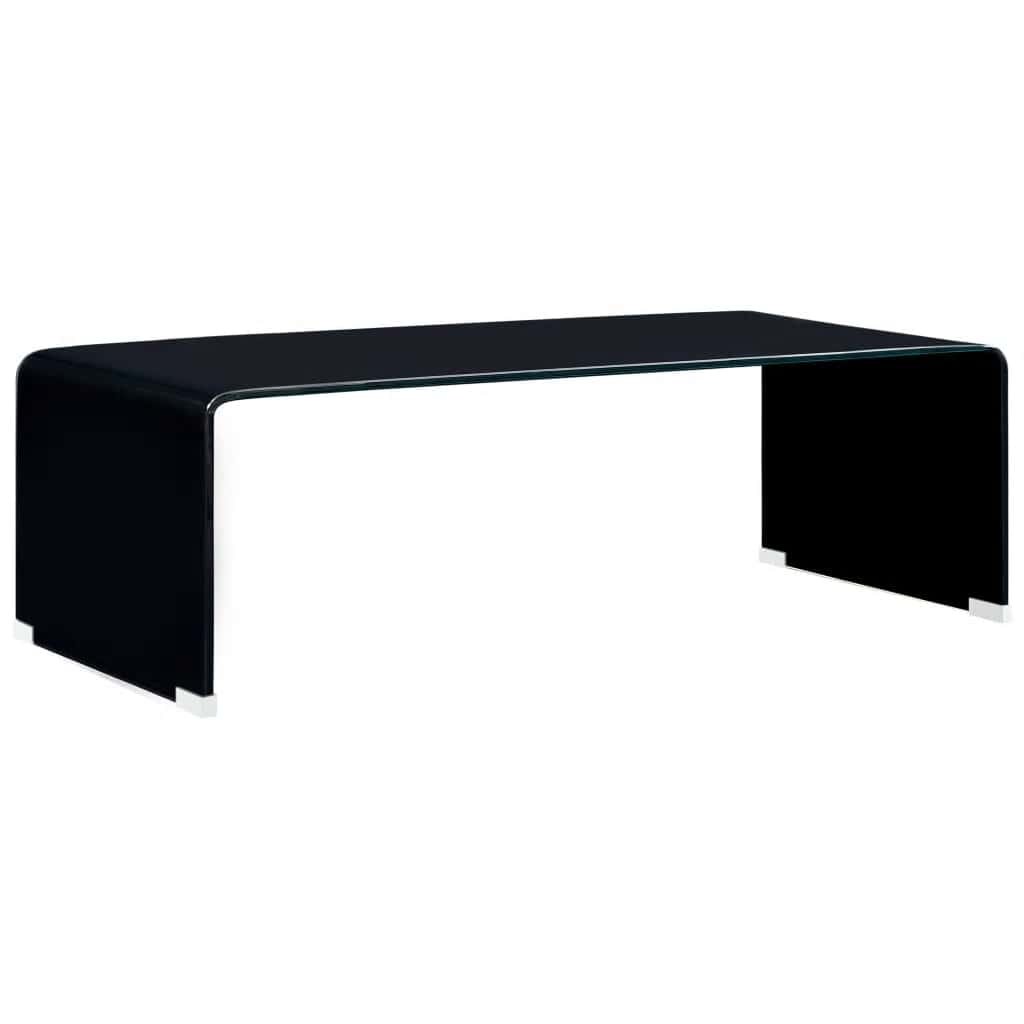 sofabord 98 x 45 x 31 cm hærdet glas sort