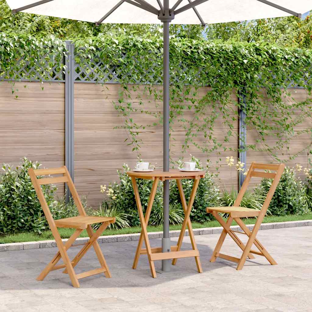 foldbart havebord 60 x 75 cm massivt akacietræ billede