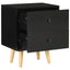 sengeskabe 2 stk. 40 x 30 x 50 cm massivt fyrretræ sort