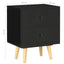 sengeskabe 2 stk. 40 x 30 x 50 cm massivt fyrretræ sort