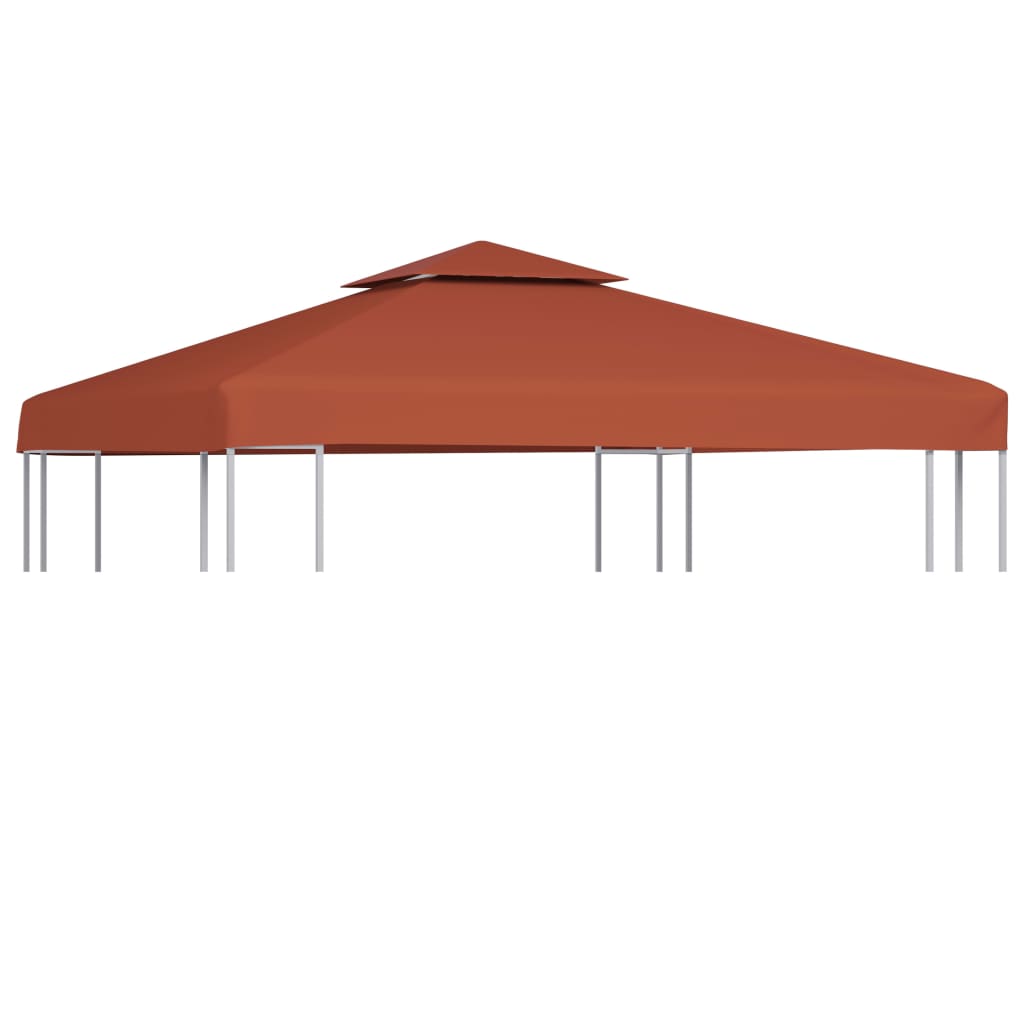 pavillontopdække 2 niveauer 3x3 m 310 g/m² terrakotta billede