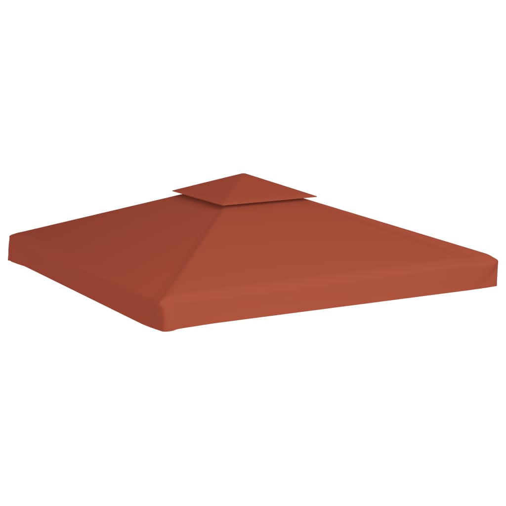 pavillontopdække 2 niveauer 3x3 m 310 g/m² terrakotta