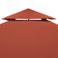 pavillontopdække 2 niveauer 3x3 m 310 g/m² terrakotta