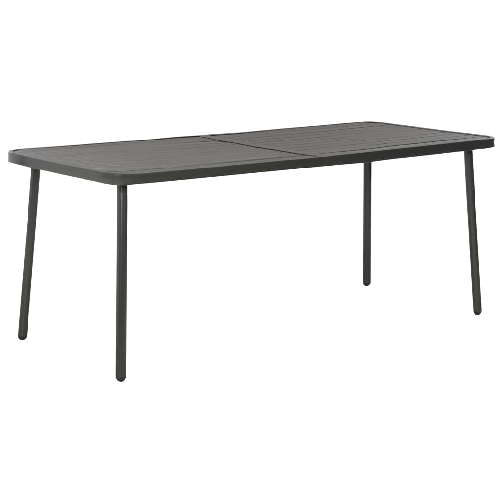 havebord 180 x 83 x 72 cm stål mørkegrå billede