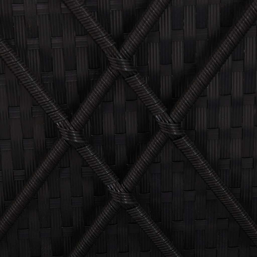 Havens solsenge med pude 3 pcs Sort Poly rattan