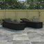 Havens solsenge med pude 3 pcs Sort Poly rattan