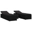 Havens solsenge med pude 3 pcs Sort Poly rattan