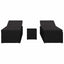 Havens solsenge med pude 3 pcs Sort Poly rattan