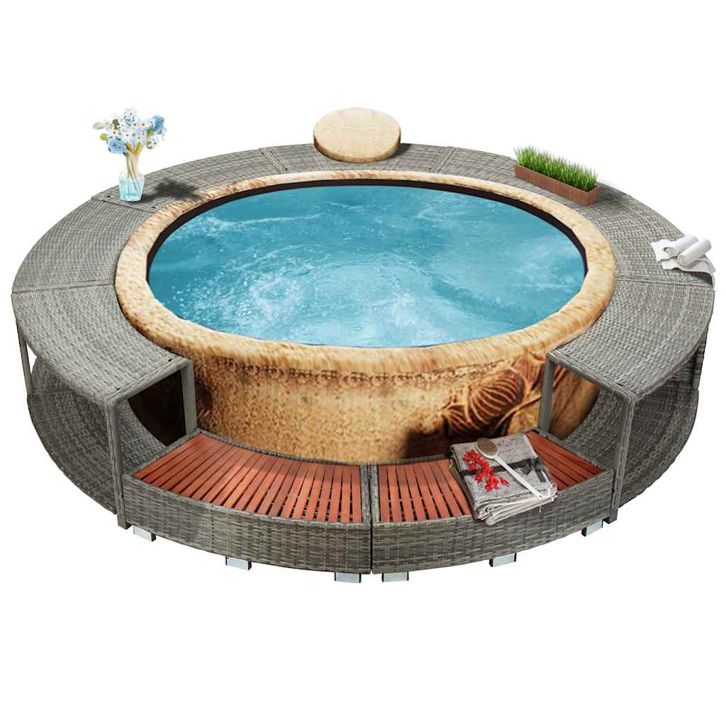 spakant polyrattan grå billede