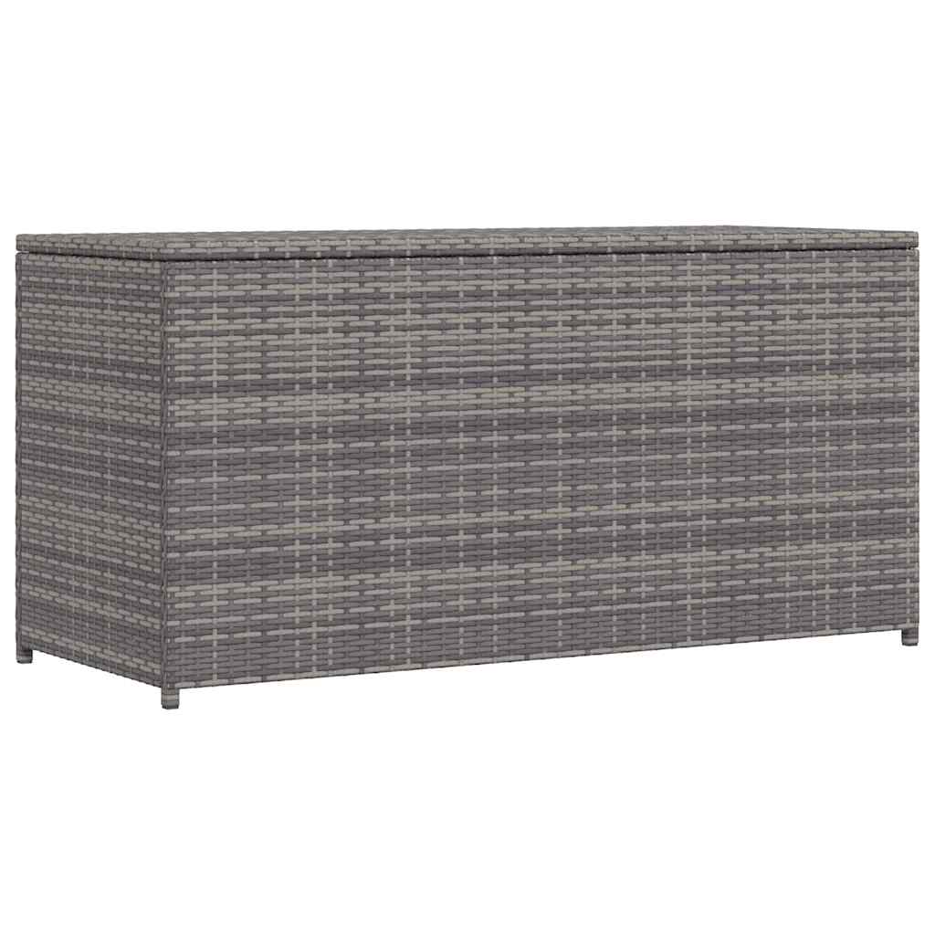opbevaringskasse til haven 120x50x60 cm polyrattan grå
