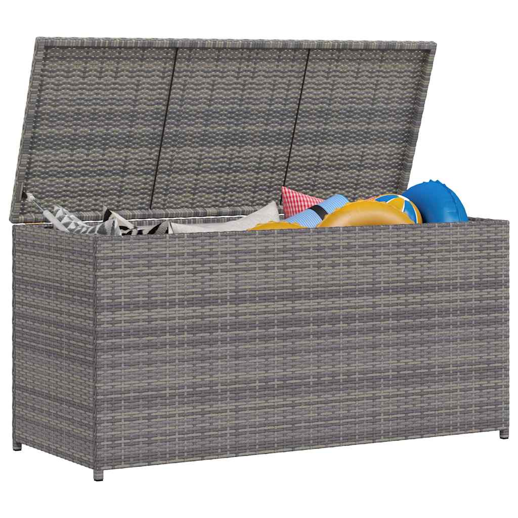 opbevaringskasse til haven 120x50x60 cm polyrattan grå