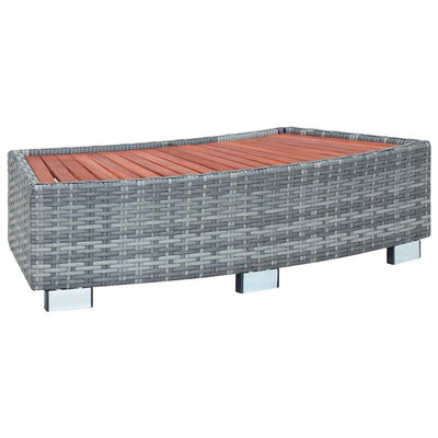 spatrin i polyrattan 92 x 45 x 25 cm grå