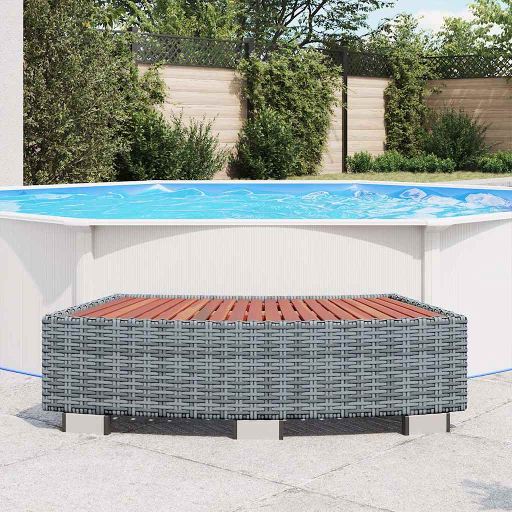 spatrin i polyrattan 92 x 45 x 25 cm grå