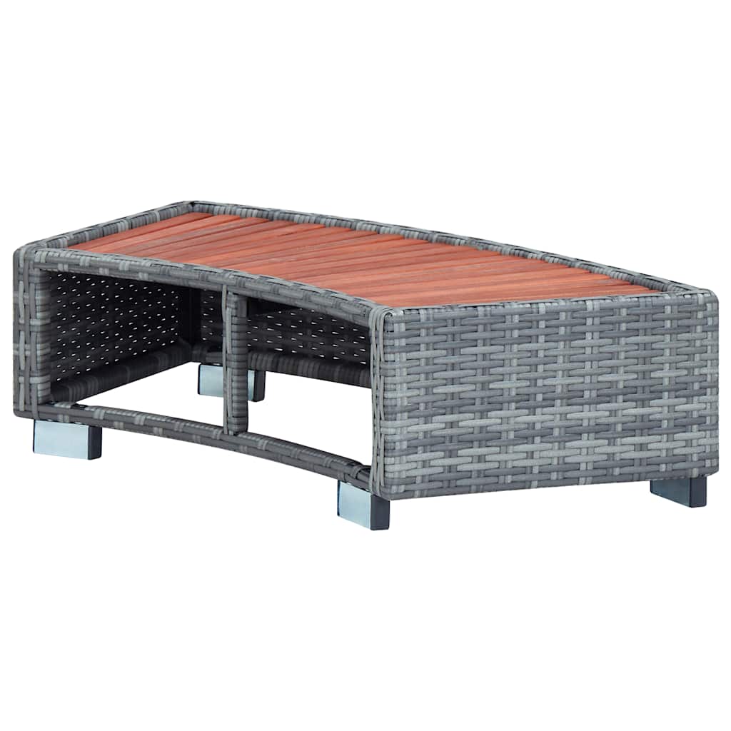 spatrin i polyrattan 92 x 45 x 25 cm grå