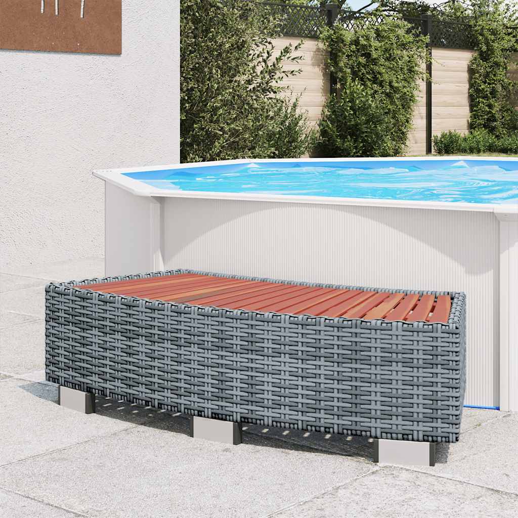 spatrin i polyrattan 92 x 45 x 25 cm grå billede