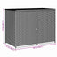 dobbelt skraldespandsskjuler 148x77x111 cm polyrattan grå