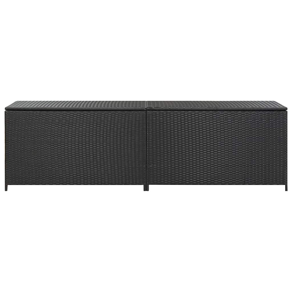 opbevaringskasse til haven 200x50x60 polyrattan sort