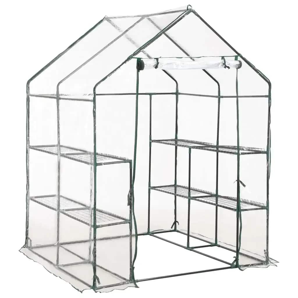 drivhus med 8 hylder 143 x 143 x 195 cm