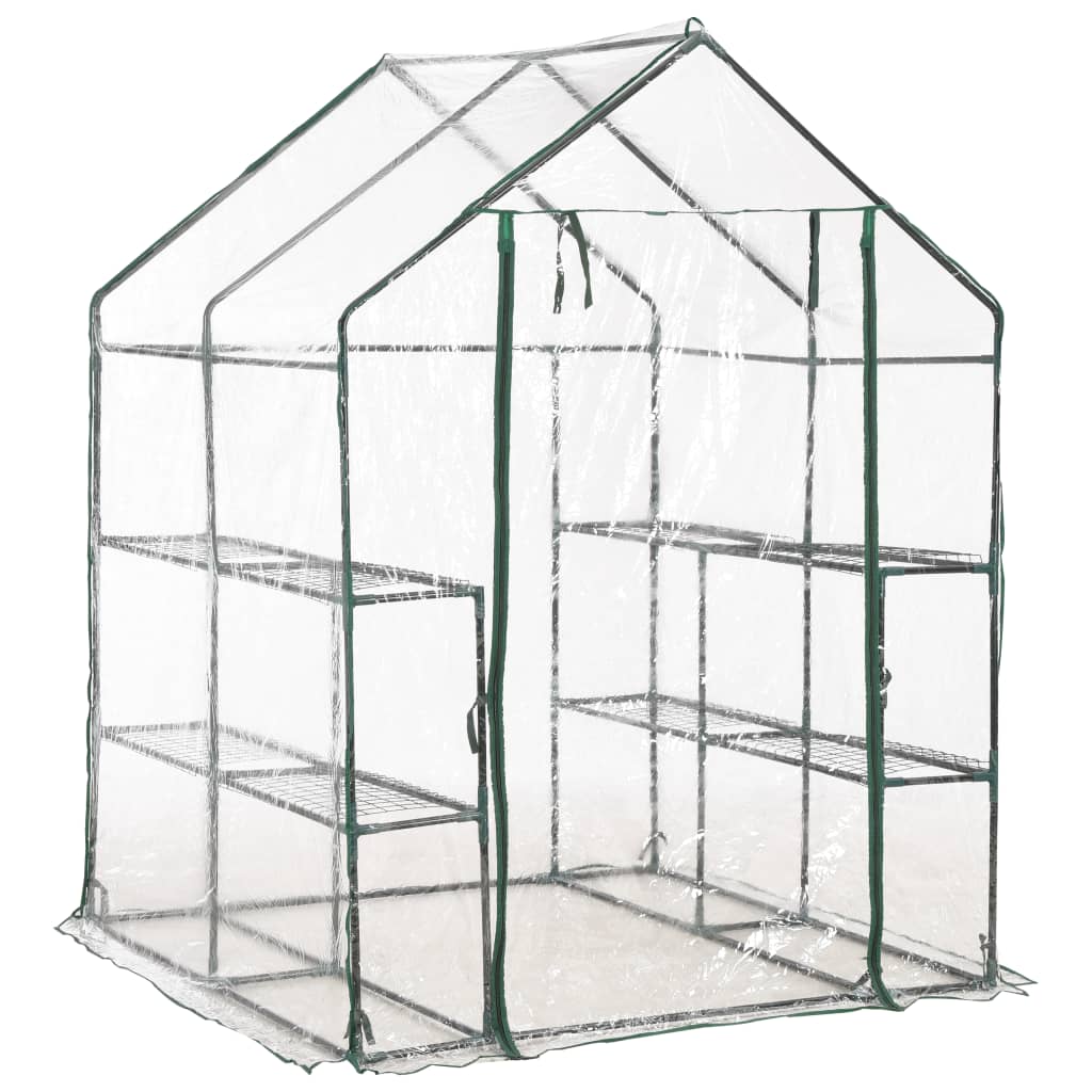 drivhus med 8 hylder 143 x 143 x 195 cm