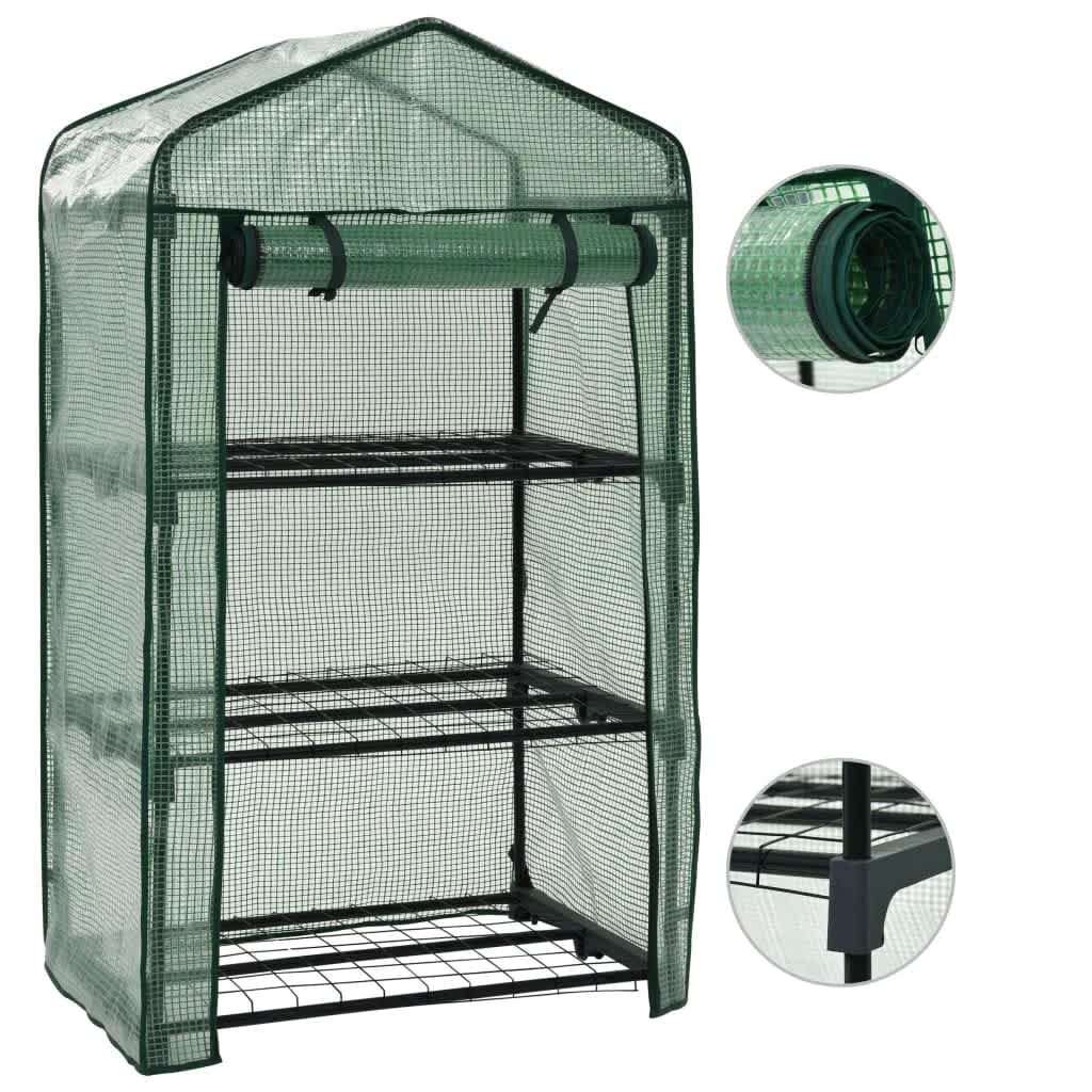 minidrivhus i 3 niveauer 69 x 49 x 125 cm billede