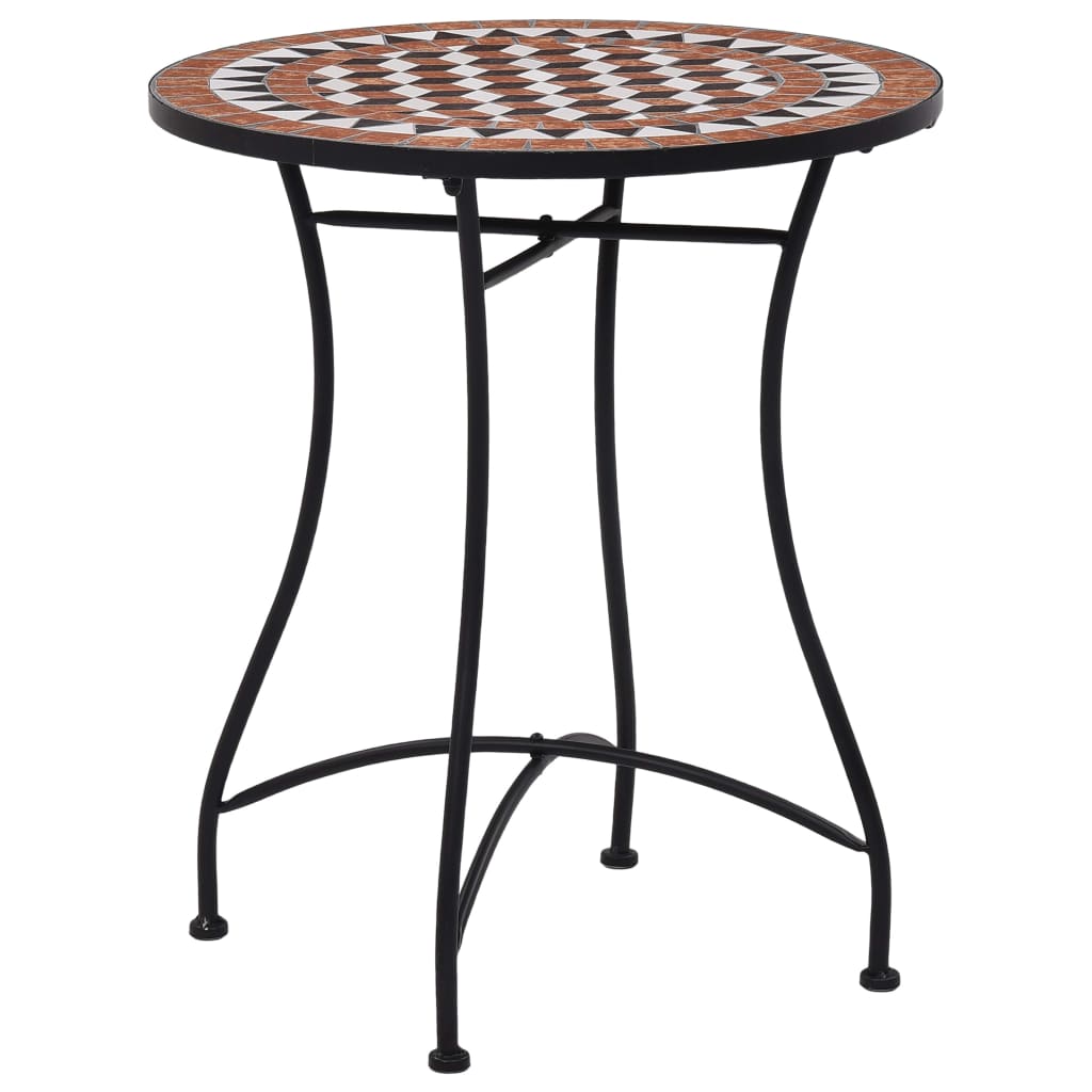 bistrobord med mosaikdesign 60 cm keramisk brun billede