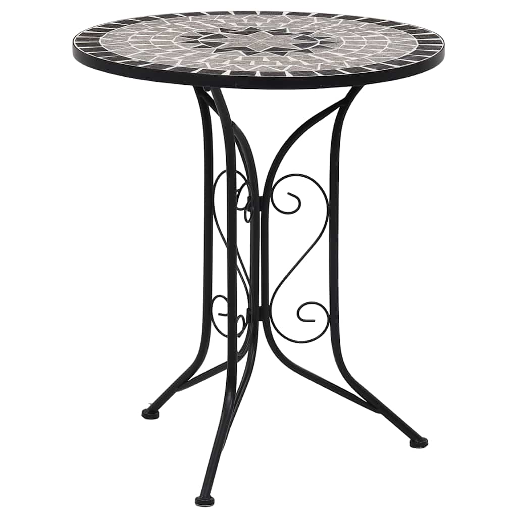 bistrobord med mosaikdesign 60 cm keramisk grå billede