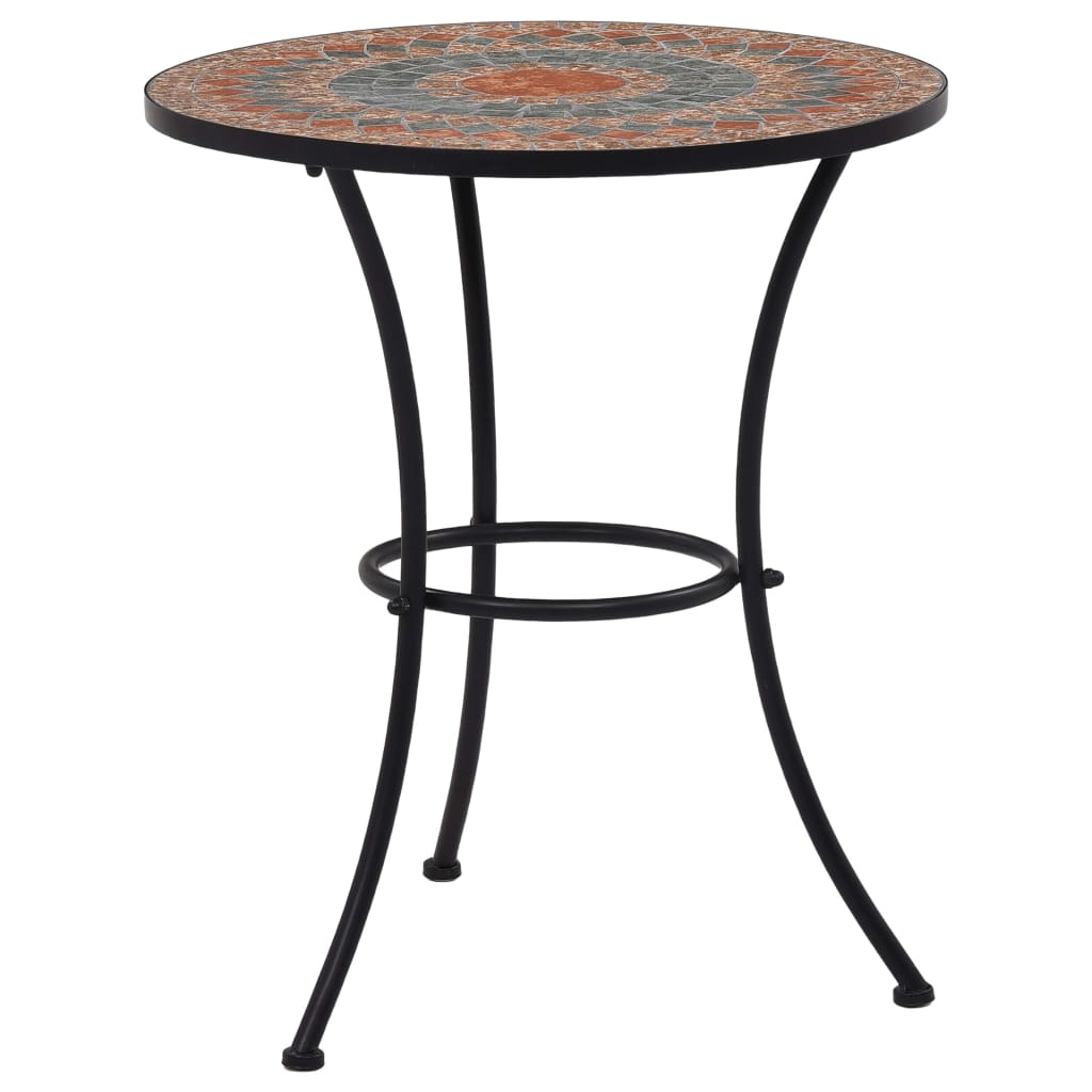 bistrobord med mosaikdesign keramisk 60 cm orange/grå billede