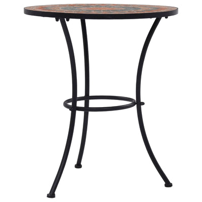 bistrobord med mosaikdesign keramisk 60 cm orange/grå