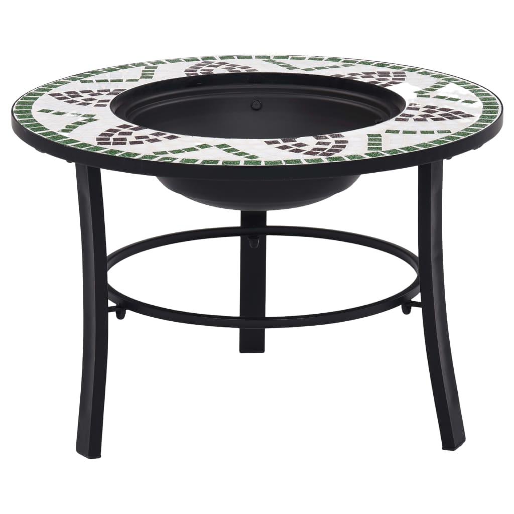 bålfad mosaik 68 cm keramik grøn billede