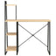 skrivebord med reol 102x50x117 cm sort og eg