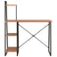 skrivebord med reol 102x50x117 cm sort og brun