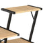 skrivebord med hylde 116x50x93 cm sort og egetræsfarve