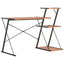skrivebord med hylde 116x50x93 cm sort og brun