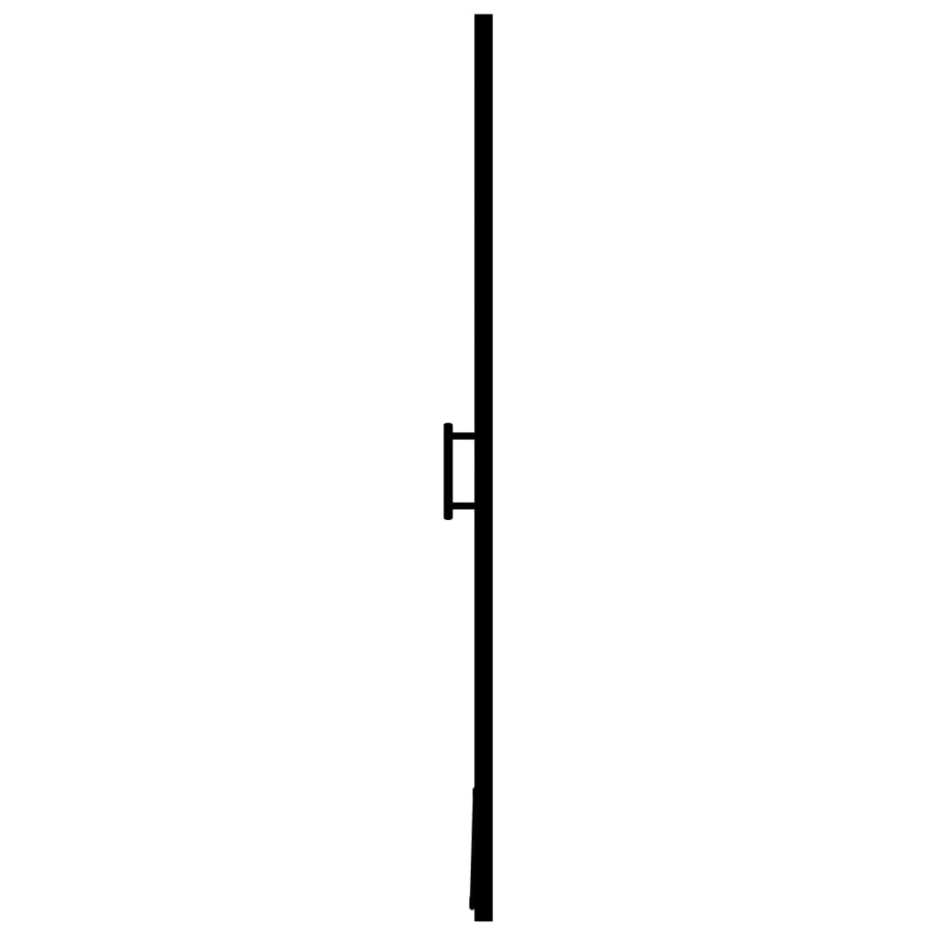 brusedør 81 x 195 cm hærdet glas sort