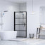 brusedør 91 x 195 cm hærdet glas sort