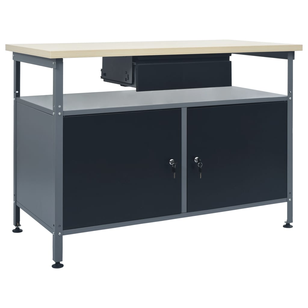 arbejdsbord 120x60x85 cm stål sort