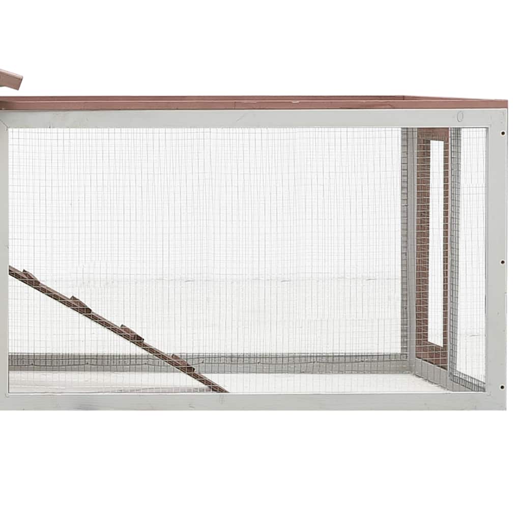 kaninbur 310x70x87 cm massivt fyrre- og grantræ mokkafarvet