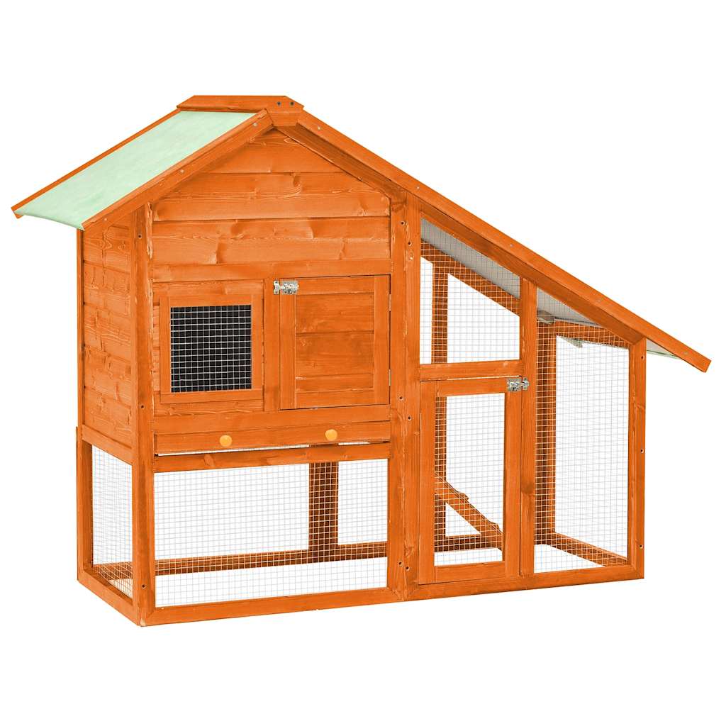 kaninbur 140x63x120 cm massivt fyrretræ billede