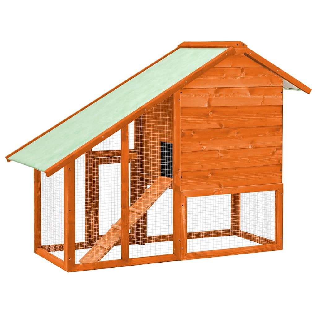 kaninbur 140x63x120 cm massivt fyrretræ