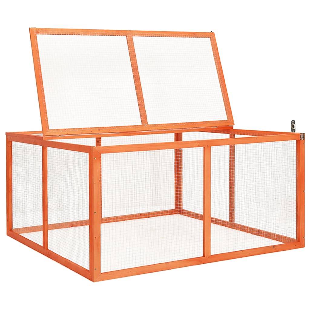 kaninbur 124x120x60 cm massivt fyrretræ