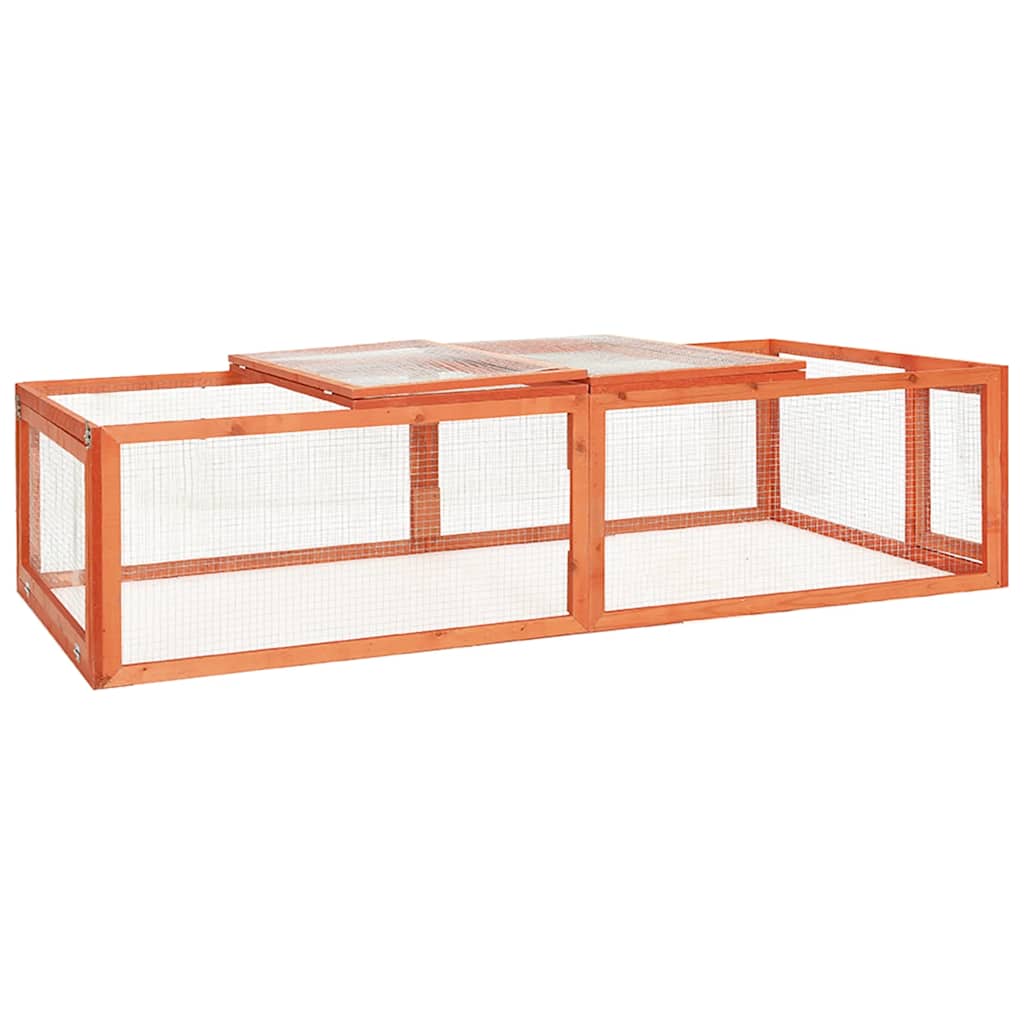 kaninbur 183x90x46,5 cm massivt fyrretræ billede