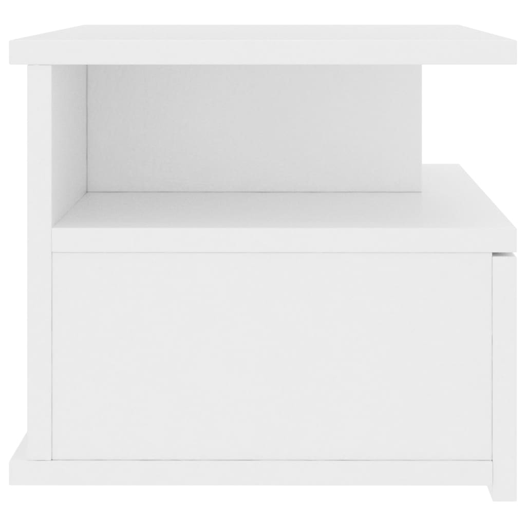 svævende natborde 2 stk. 40 x 31 x 27 cm konstrueret træ hvid