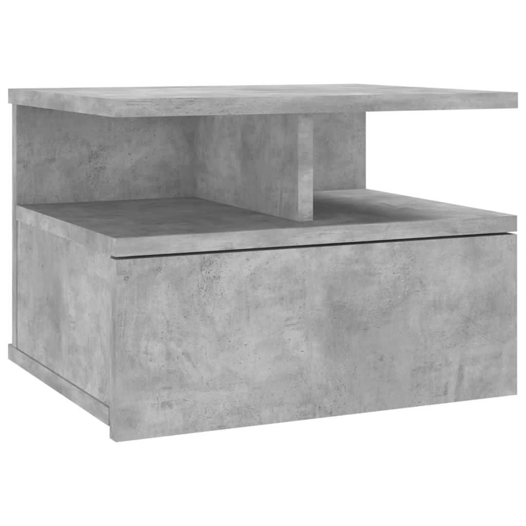 svævende natborde 2 stk. 40 x 31 x 27 cm konstrueret træ grå