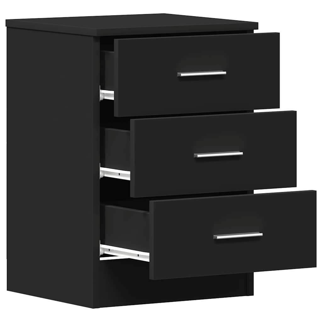 sengeborde 2 stk. 38x35x56 cm konstrueret træ sort